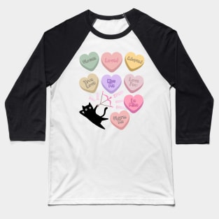 Cat Adoption Kitten Kitty Lovers Cute Candy Heart Funny Baseball T-Shirt